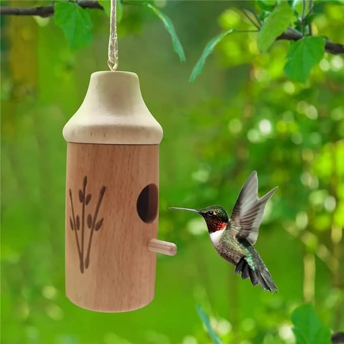 Funfany Wooden Hummingbird House