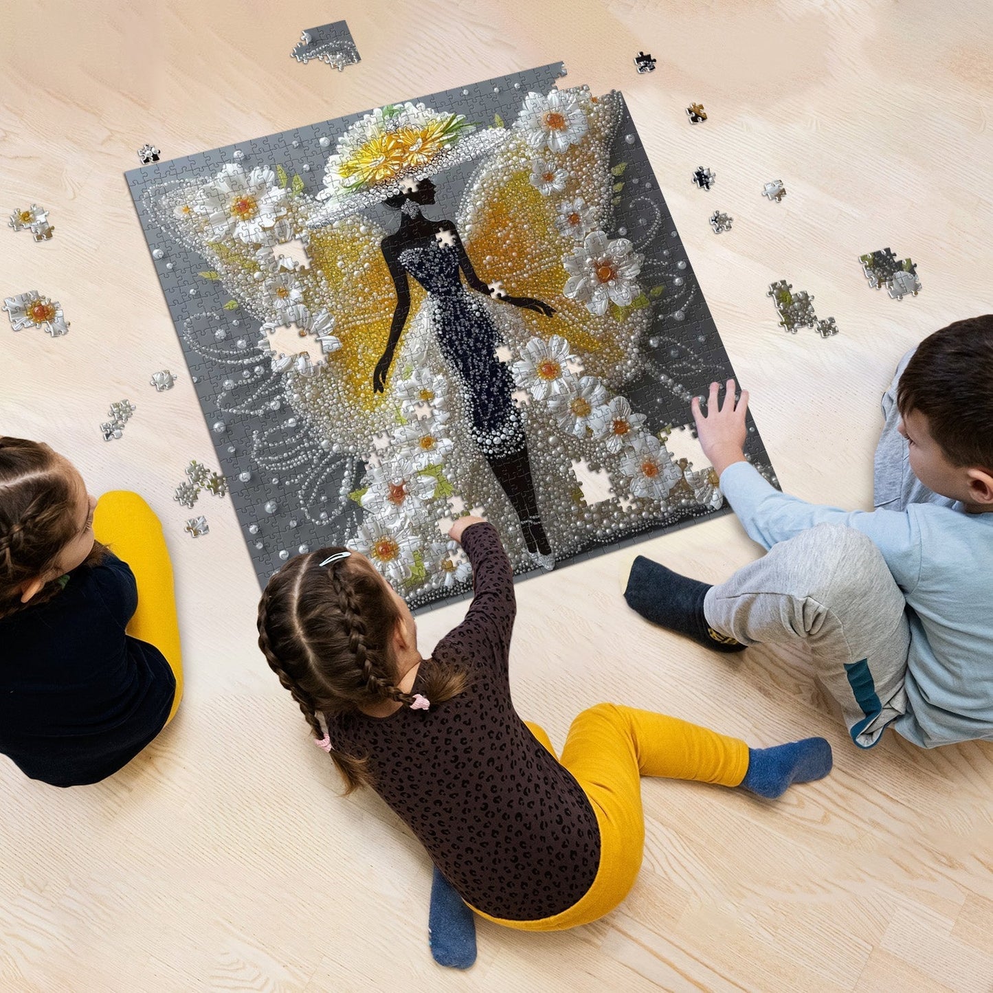 Butterfly Lady Wooden Jigsaw Puzzles 1000 Pieces